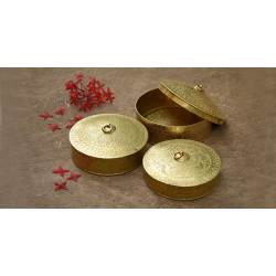 Ahar ✽ Brass ~ Dabro | Biggest -5.8" x 5.8" x 3" { Set of three }